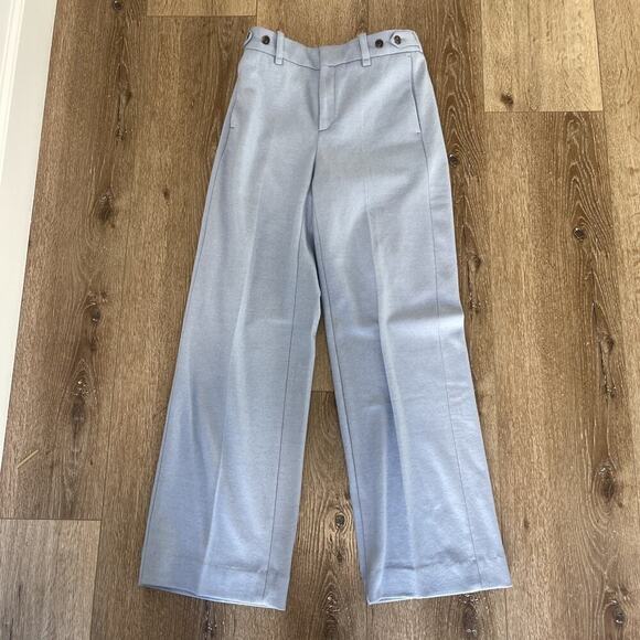 Banana Republic Pants - Banana Republic Women Sz 4 Wool Blend Wide Leg Trouser Pant Light Blue Stretch